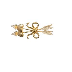 Joan Rivers Classic Collection Vintage Rhinestone Pave Cupid Arrows Brooch